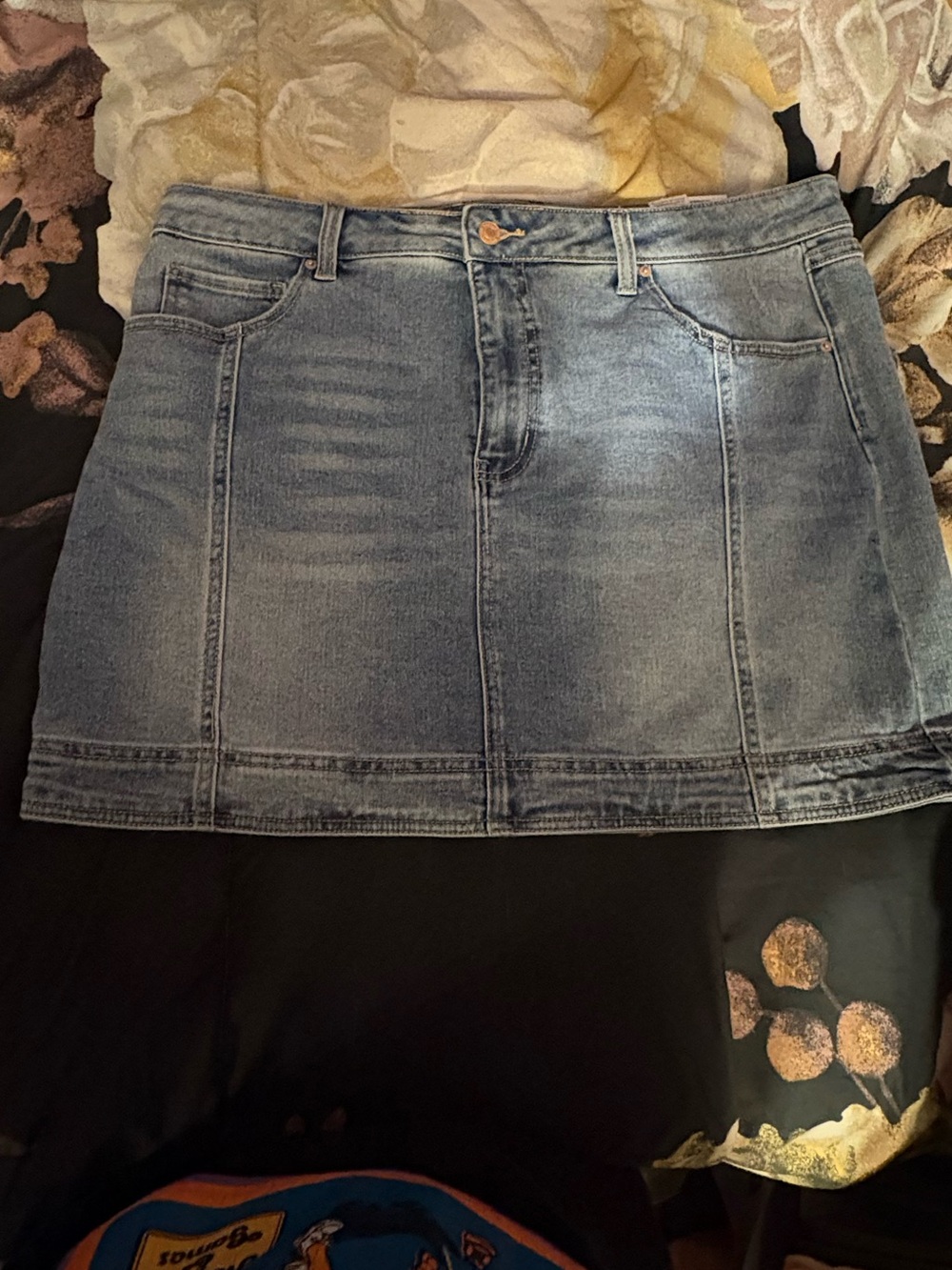 Light Blue Denim Mini Skirt